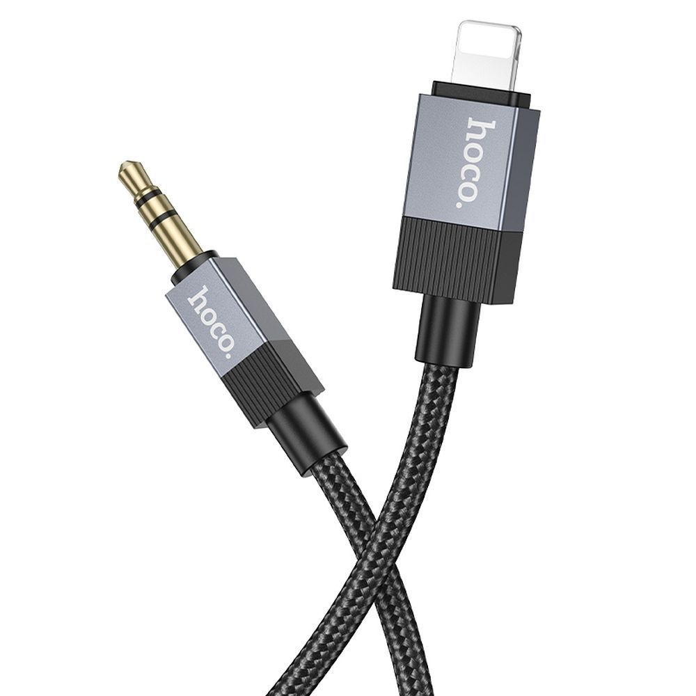 Cable AUX Jack 3,5 mm (male) to Lightning (male) Hoco 1 m UPA32A black - Image 2