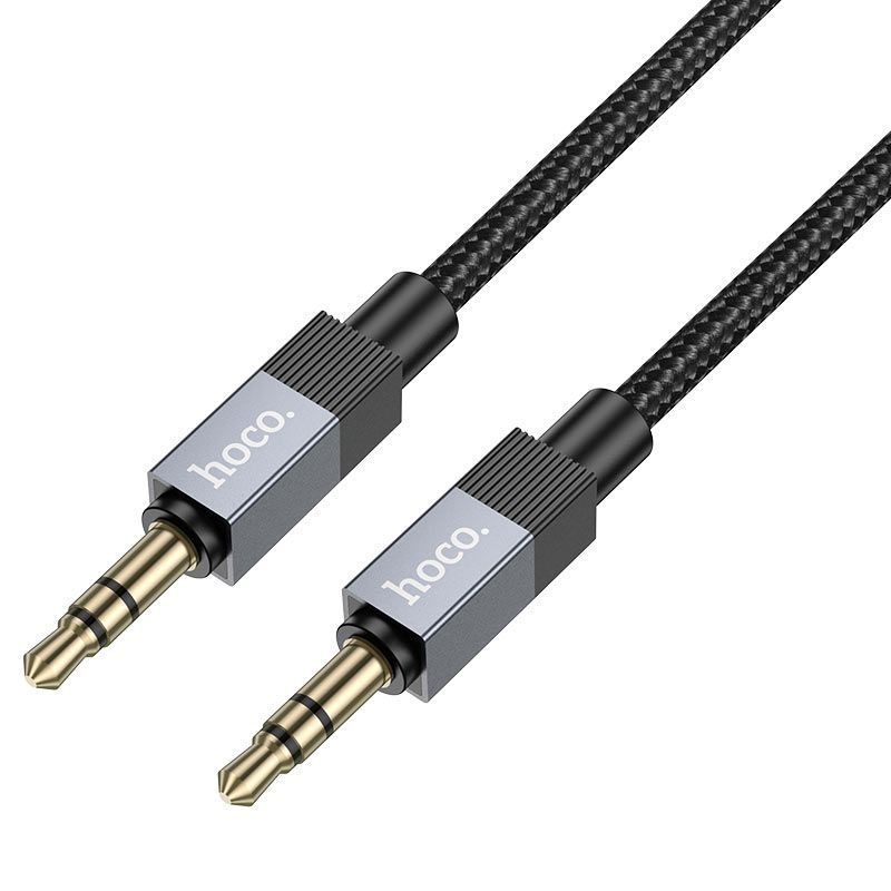 Cable AUX Jack 3,5 mm (male) to Jack 3,5 mm (male) Hoco 1 m UPA32 black - Image 1