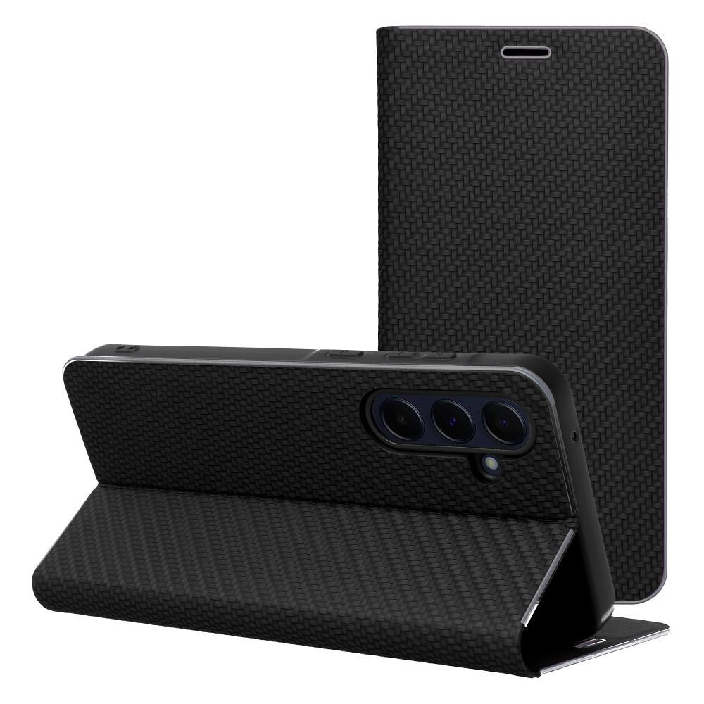 LUNA Book Carbon for SAMSUNG A06 black LUNA Book Carbon for SAMSUNG A06 black - Image 1