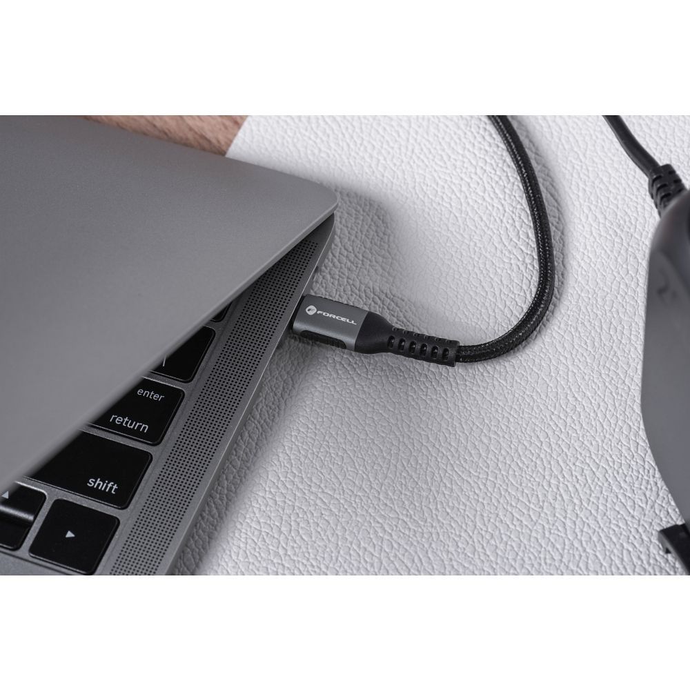 Cable USB C to USB C Forcell F-Energy QC4.0 PD 5A 100W Cafule 2 m C260 black - Image 2