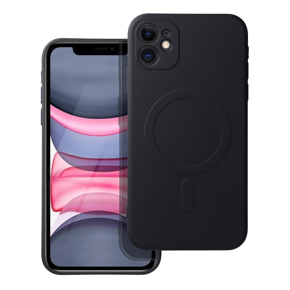 Case for IPHONE 11 SILICONE MAG COVER compatible with MagSafe black SILICONE MAG COVER case compatible with MagSafe for IPHONE 11 black - Image 1