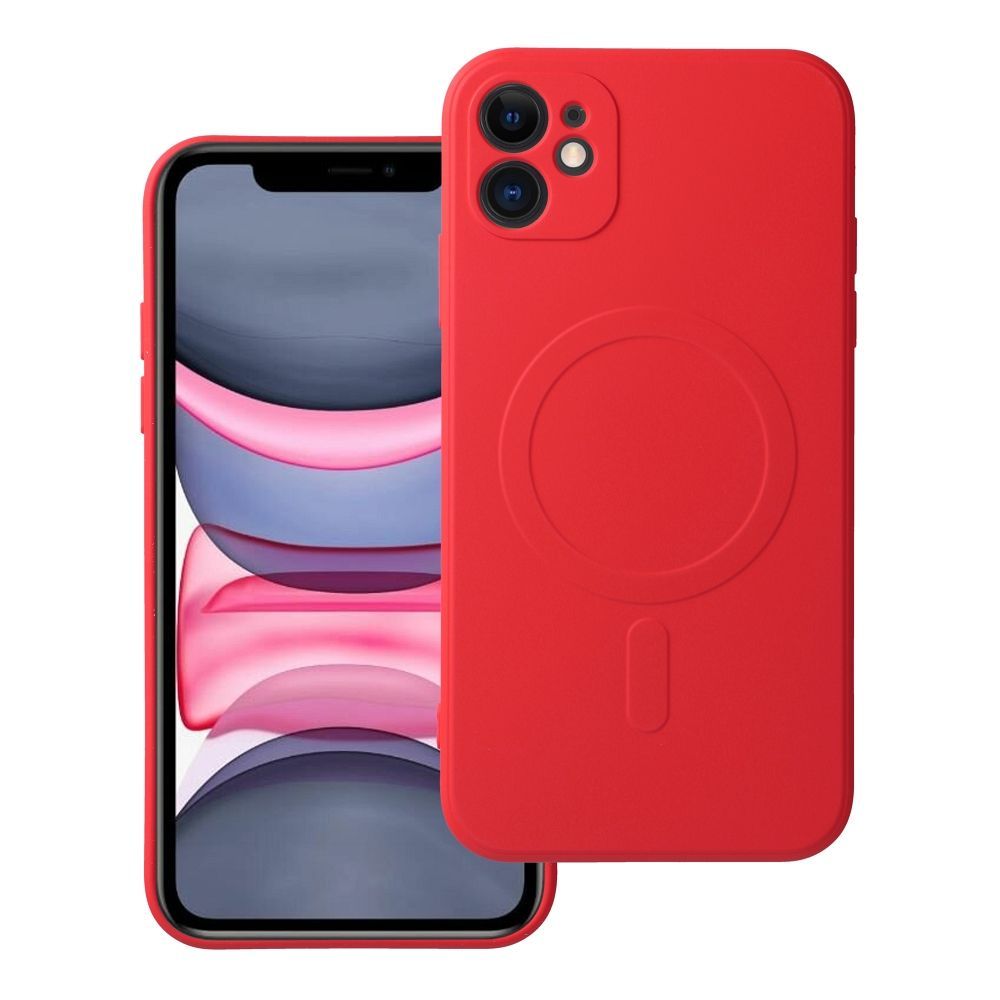 SILICONE MAG COVER case compatible with MagSafe for IPHONE 11 red - Image 1