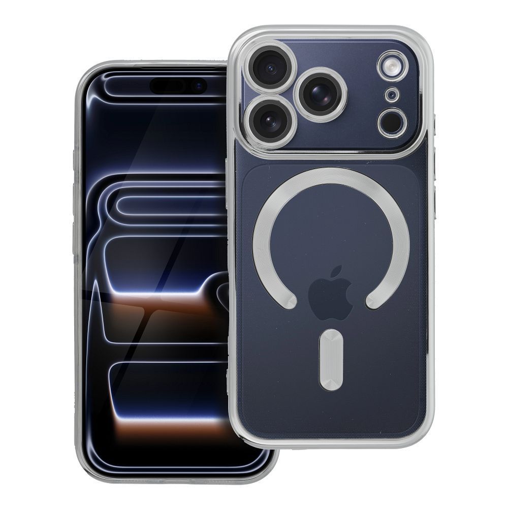 ELECTRO MAG COVER case compatible with MagSafe for IPHONE 17 Pro silver - Image 1