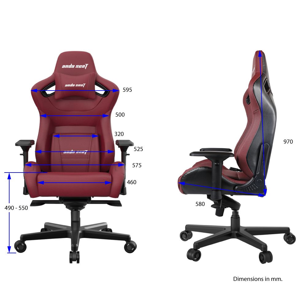 ANDA SEAT Gaming Chair AD12XL KAISER-II Maroon - Image 2