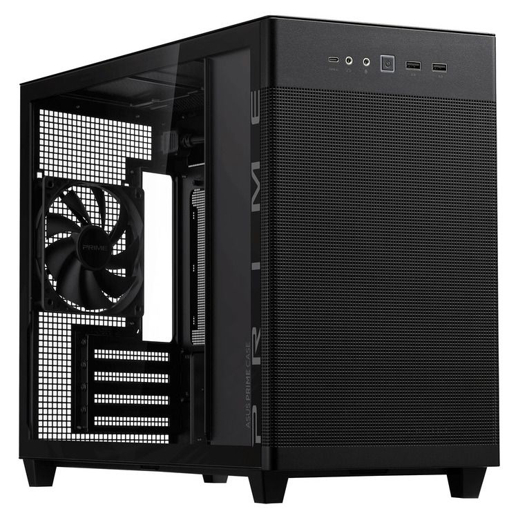 ASUS CASE Prime AP201 Tempered Glass MicroATX Black - Image 1
