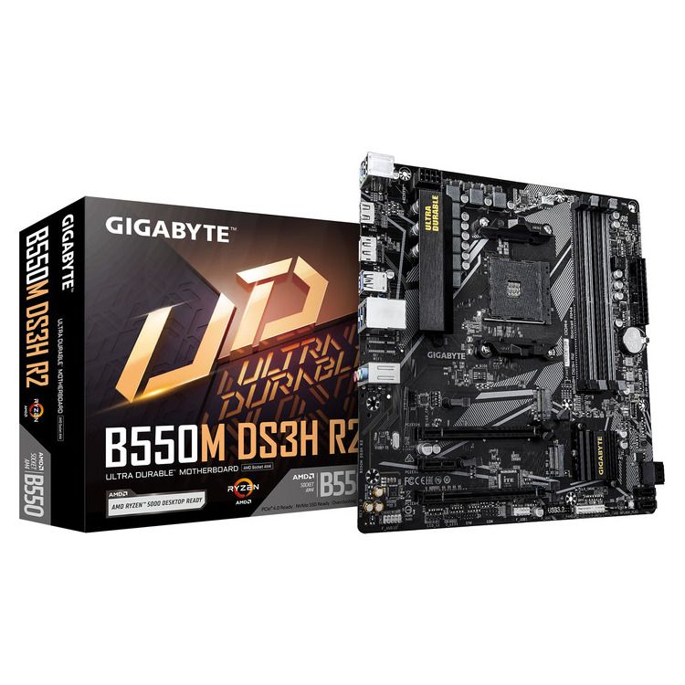GIGABYTE MOTHERBOARD B550M DS3H R2, AM4, MATX - Image 1