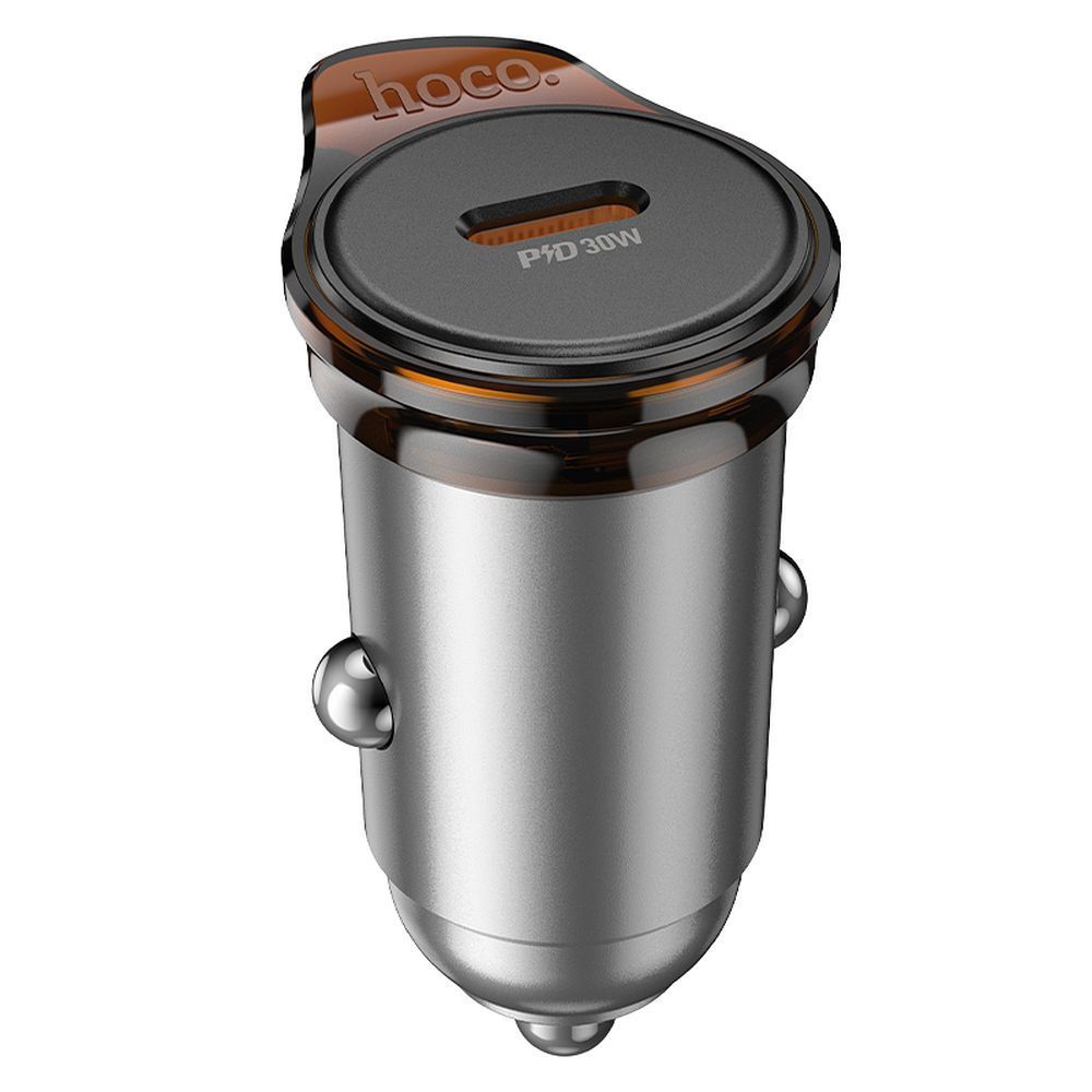 Car charger Hoco USB C QC PD 30W NZ16 metal gray - Image 2