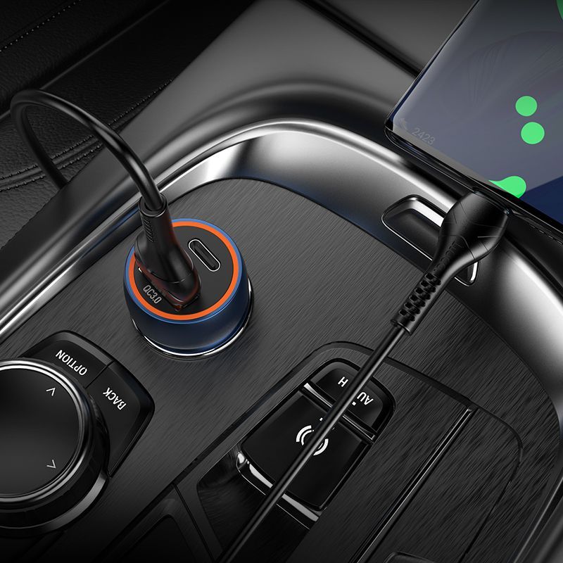 Car charger Hoco USB A + USB C PD QC3.0 3A 20W Z46A sapphire blue - Image 2