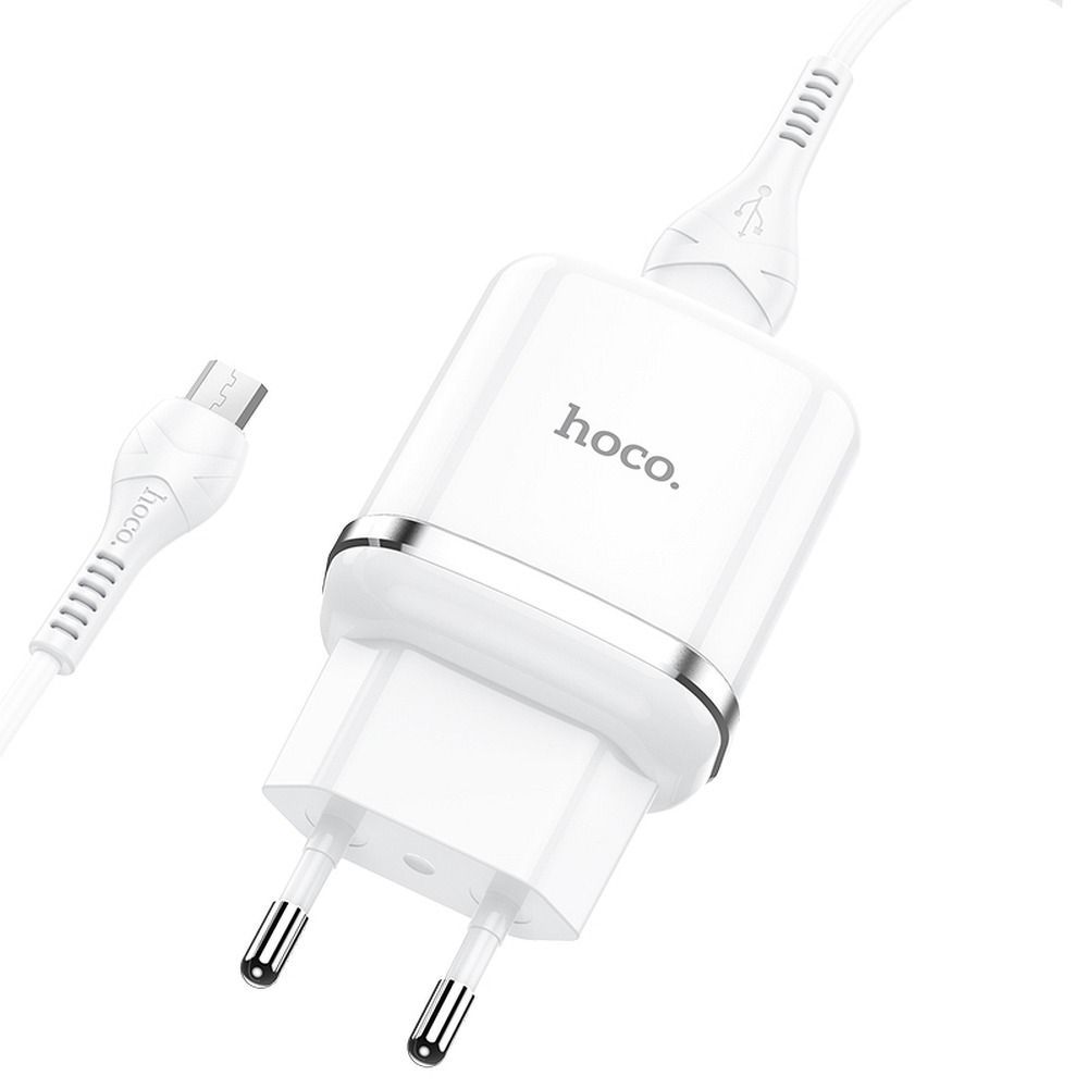 Phone charger Hoco USB A QC3.0 3A 18W + cable USB A to Micro USB N3 white Phone charger Hoco USB A QC3.0 3A 18W + cable USB A to Micro USB N3 white - Image 1
