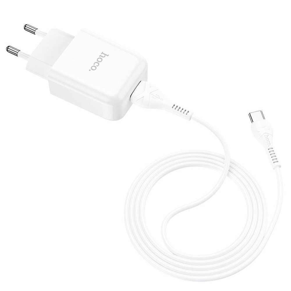 Phone charger Hoco USB A 2A 10W + cable USB A to USB C N2 white - Image 2