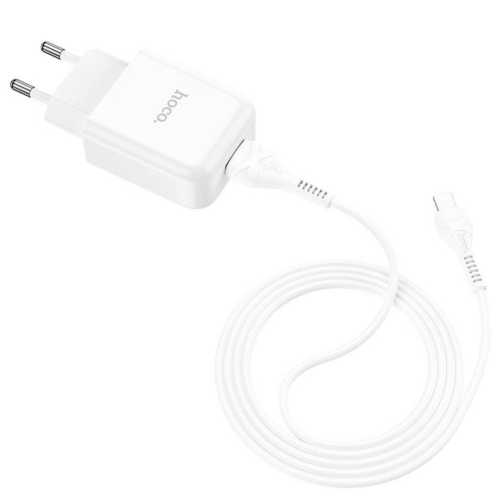 Phone charger Hoco USB A 2A 10W + cable USB A to Lightning N2 white - Image 2