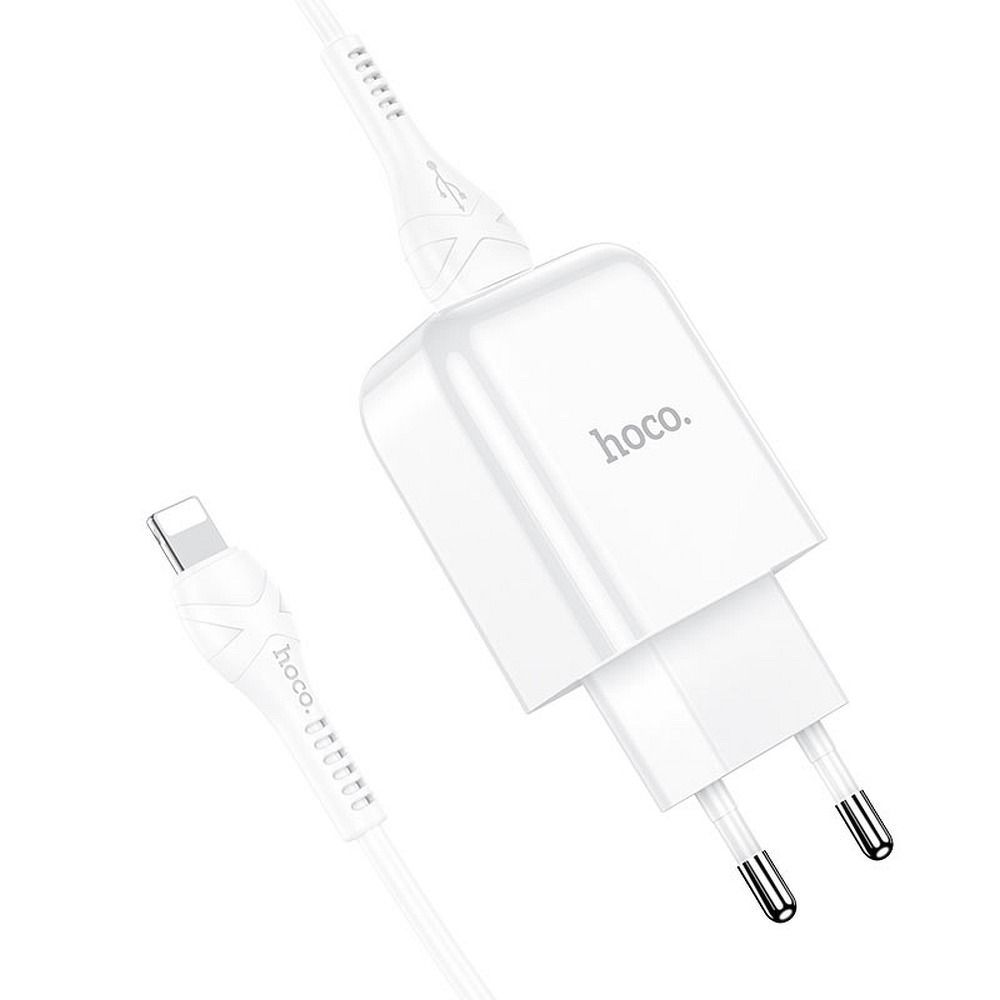 Phone charger Hoco USB A 2A 10W + cable USB A to Lightning N2 white Phone charger Hoco USB A 2A 10W + cable USB A to Lightning N2 white - Image 1