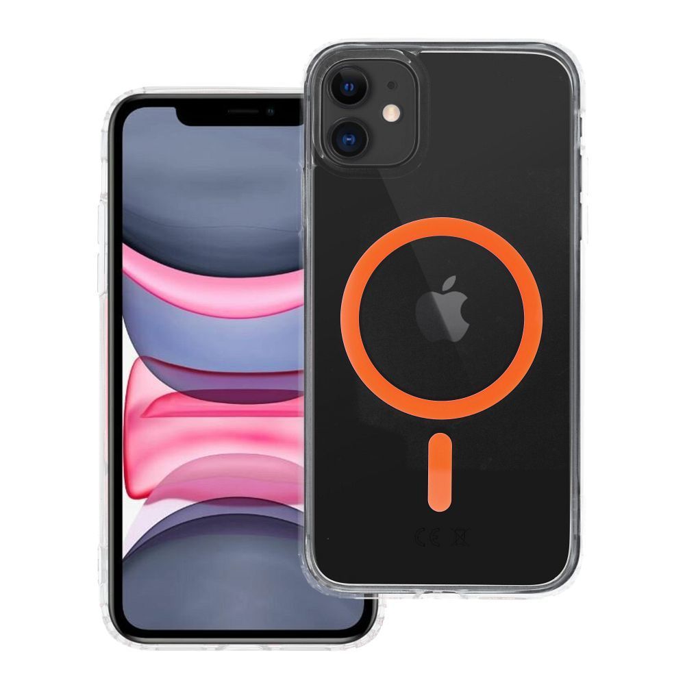 Drop Glue Colorful Ring Mag Cover compatible with MagSafe for IPHONE 11 orange Drop Glue Colorful Ring Mag Cover compatible with MagSafe for IPHONE 11 orange - Image 1