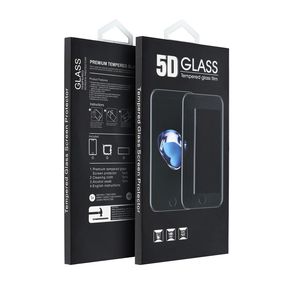 5D Full Glue Tempered Glass - for Motorola G86 / G86 Power black - Image 1
