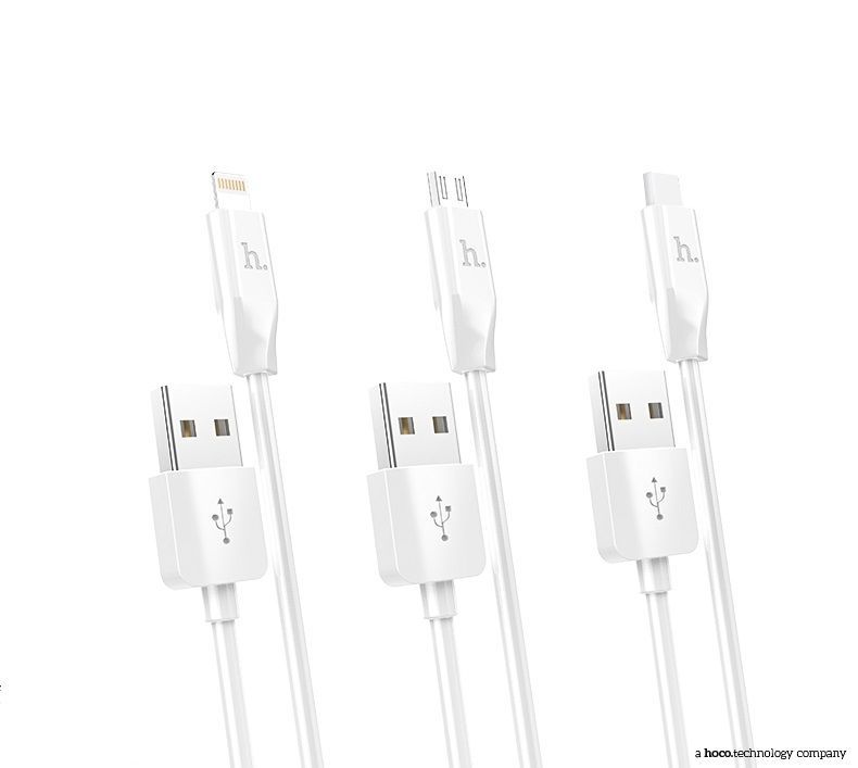 Cable USB A do Lightning Hoco 2,1A 1 m X1 white - Image 2
