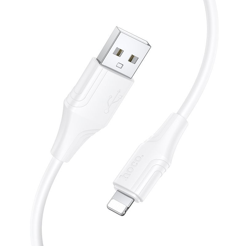 Silicone Cable USB A to Lightning Hoco 2,4A 1 m X124 white - Image 2