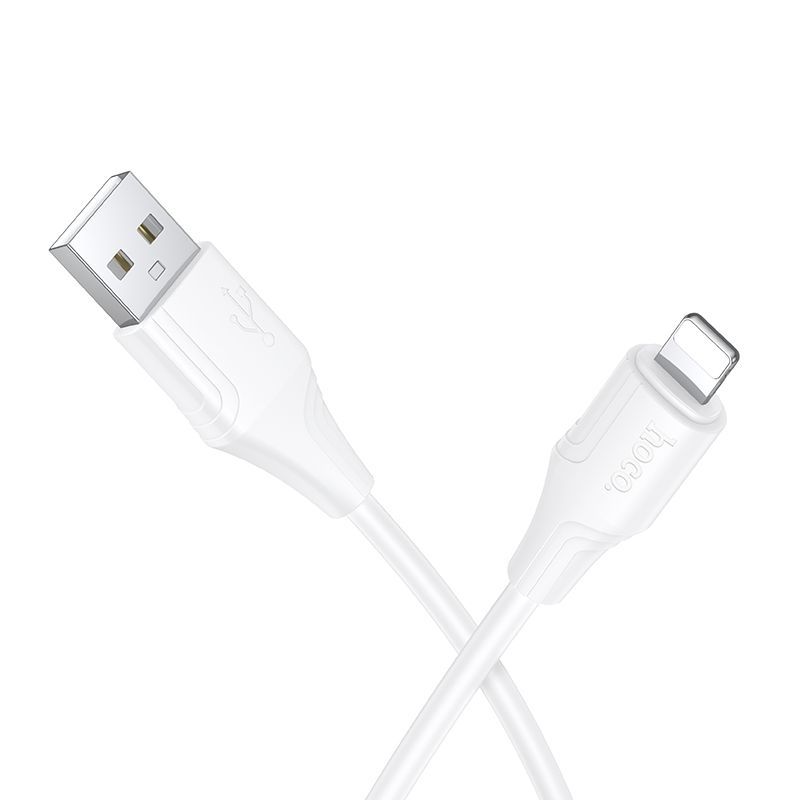 Silicone Cable USB A to Lightning Hoco 2,4A 1 m X124 white Silicone Cable USB A to Lightning Hoco 2,4A 1 m X124 white - Image 1