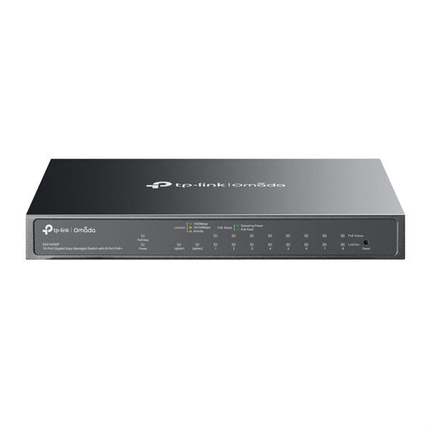 TP-LINK Switch Omada ES210GMP 10xGBit 8xPoE+ Managed 123W Power Budget - Image 1