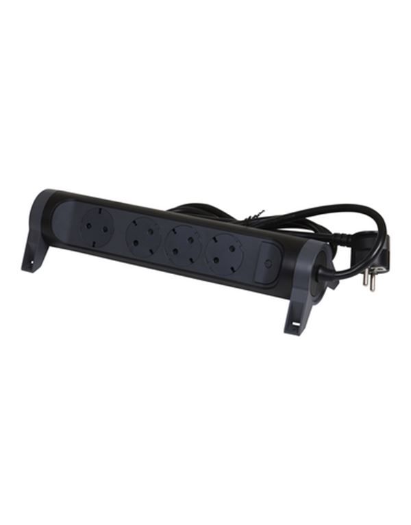 Legrand SurgeArrest 4 Outlets 1.5m Cable  Black/Grey Rotating - Image 1