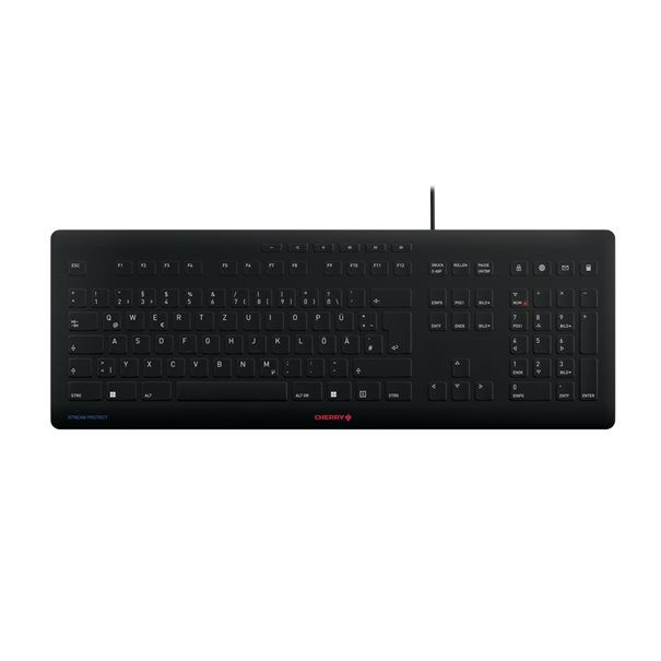 CHERRY Keyboard STREAM PROTECT [DE] black mit hochwertiger Schutzmembran - Image 1
