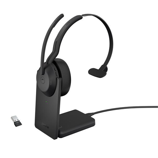 Jabra Headset Evolve2 55 Link 390a MS Mono mit Ladestation - Image 1