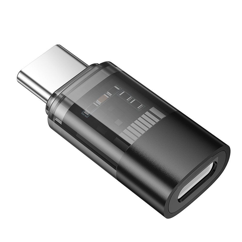 Adapter USB C to Lightning Hoco UA36D transparent black - Image 2