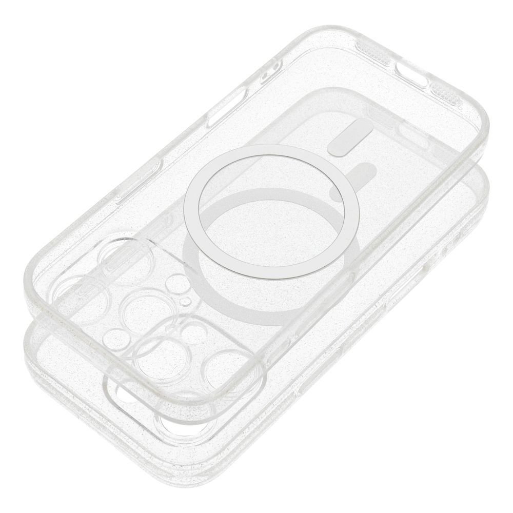 CLEAR MAG COVER case with camera protection compatible with MagSafe for IPHONE 14 PRO transparent glitter - Image 2