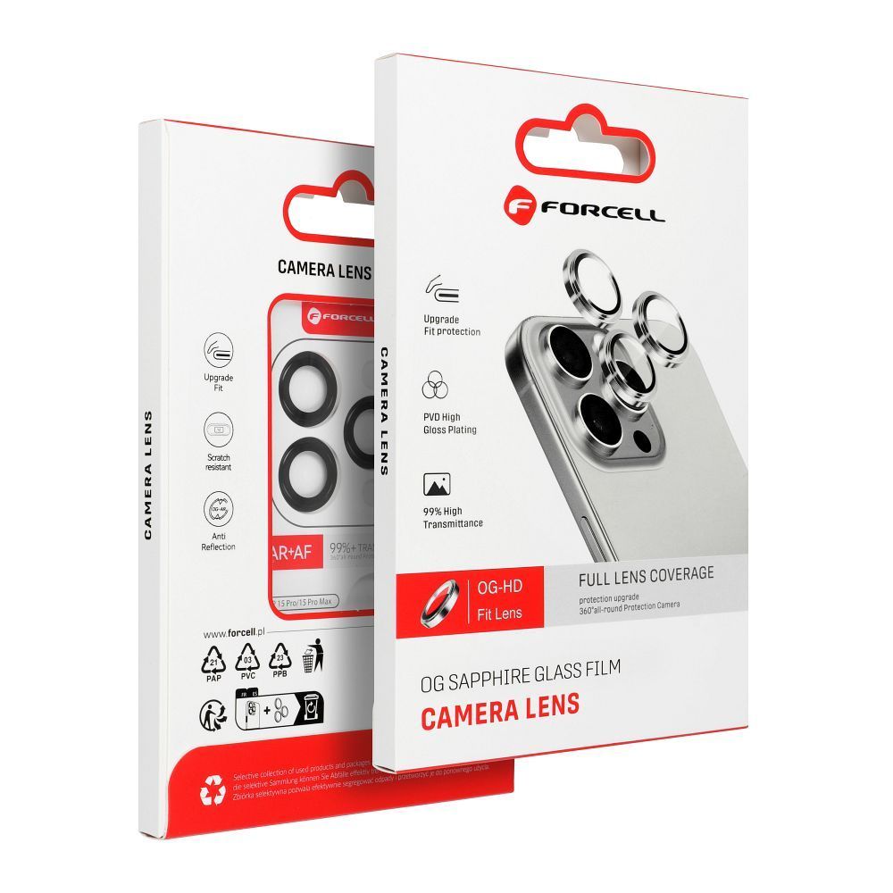 Camera glass to iPhone 13 / 13 Mini Forcell Premium silver Camera glass to iPhone 13 / 13 Mini Forcell Premium silver - Image 1