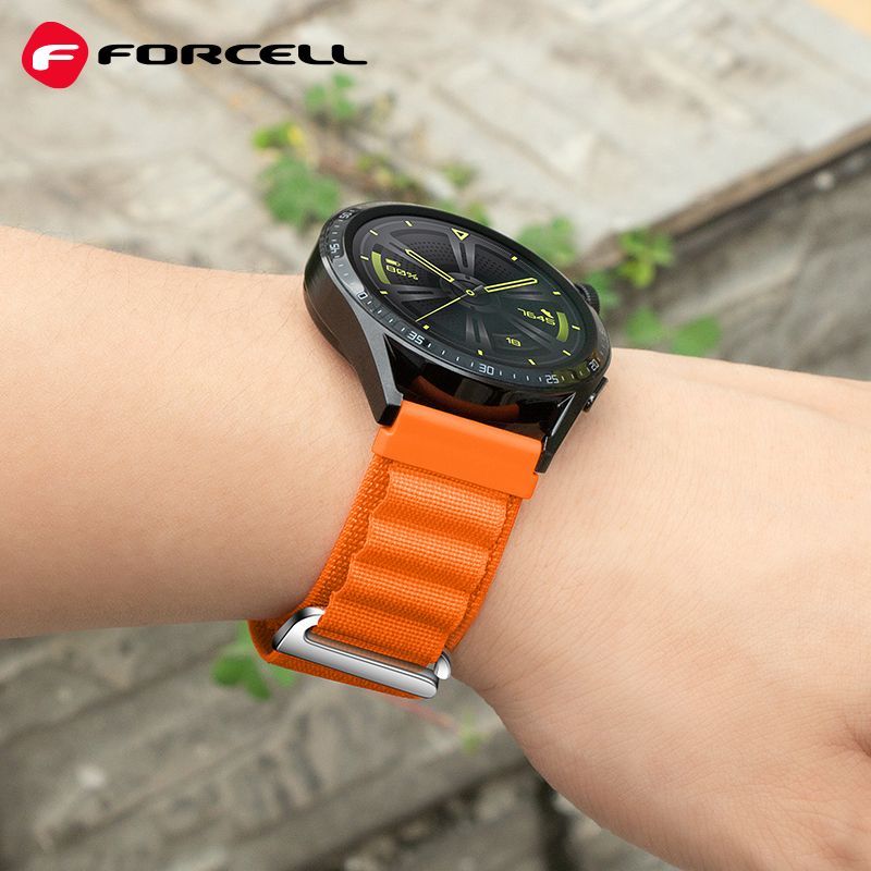 Strap to Samsung Galaxy Watch Forcell F-Design FS05 polyester fiber buckle 22 mm orange - Image 2