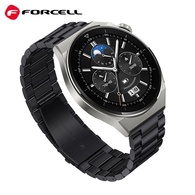 Strap to Samsung Galaxy Watch Forcell F-Design FS06 steel clasp 20 mm black - Image 2