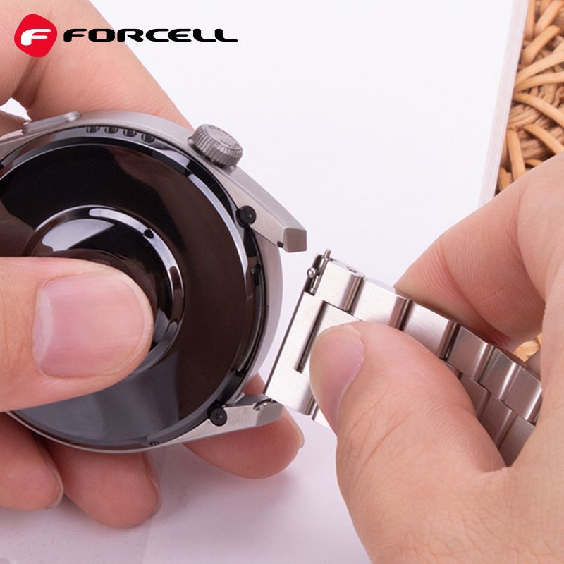 Strap to Samsung Galaxy Watch Forcell F-Design FS06 steel clasp 22 mm silver - Image 2