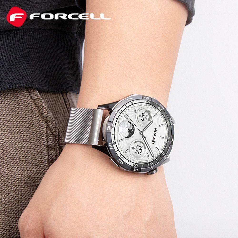 Strap to Samsung Galaxy Watch Forcell F-Design FS11 magnetic steel 20 mm silver - Image 2