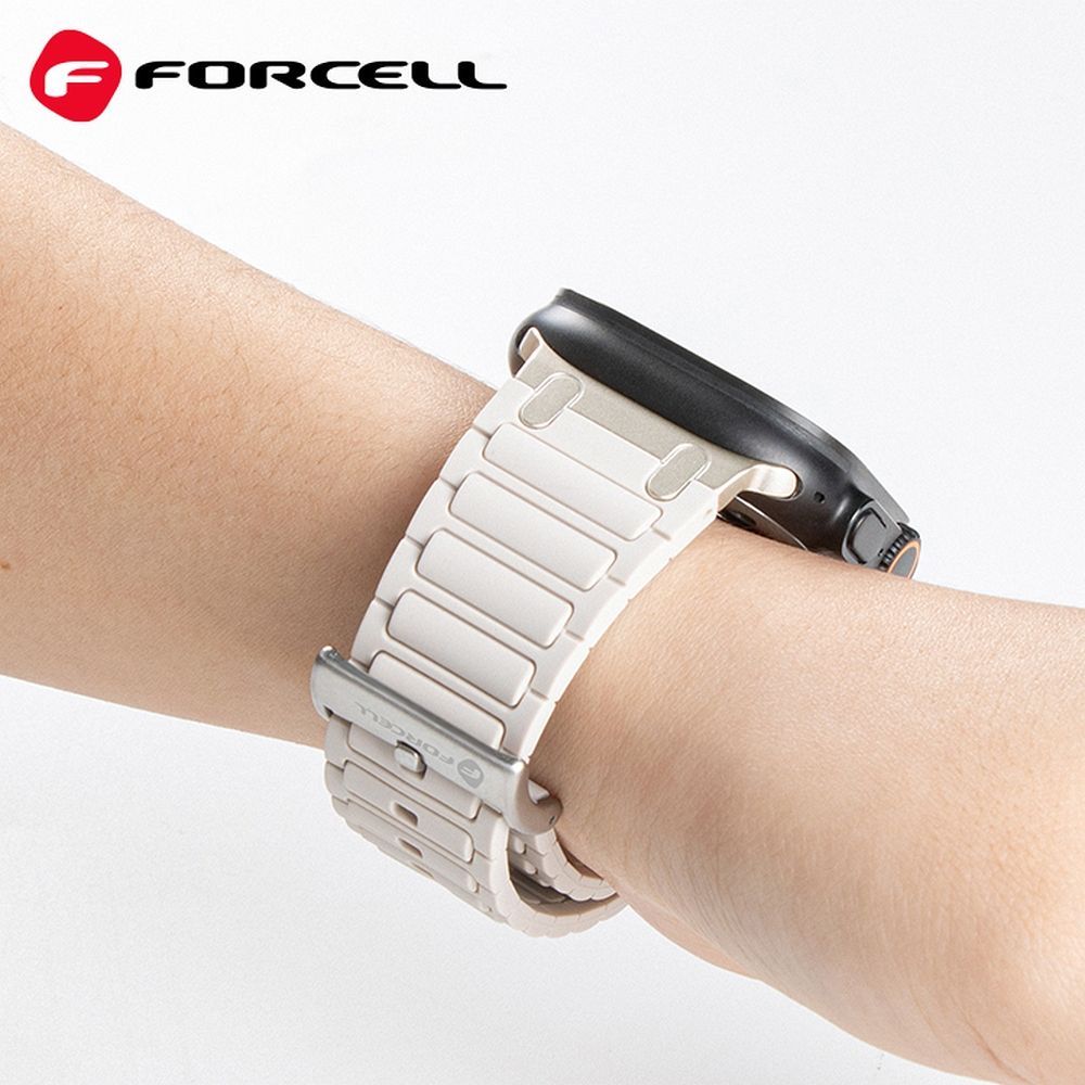 Strap to Apple Watch Forcell F-Design FA06 silicone holes 42 / 44 / 45 / 49 mm white - Image 2