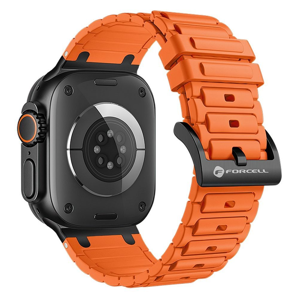 Strap to Apple Watch Forcell F-Design FA06 silicone holes 42 / 44 / 45 / 49 mm orange - Image 1