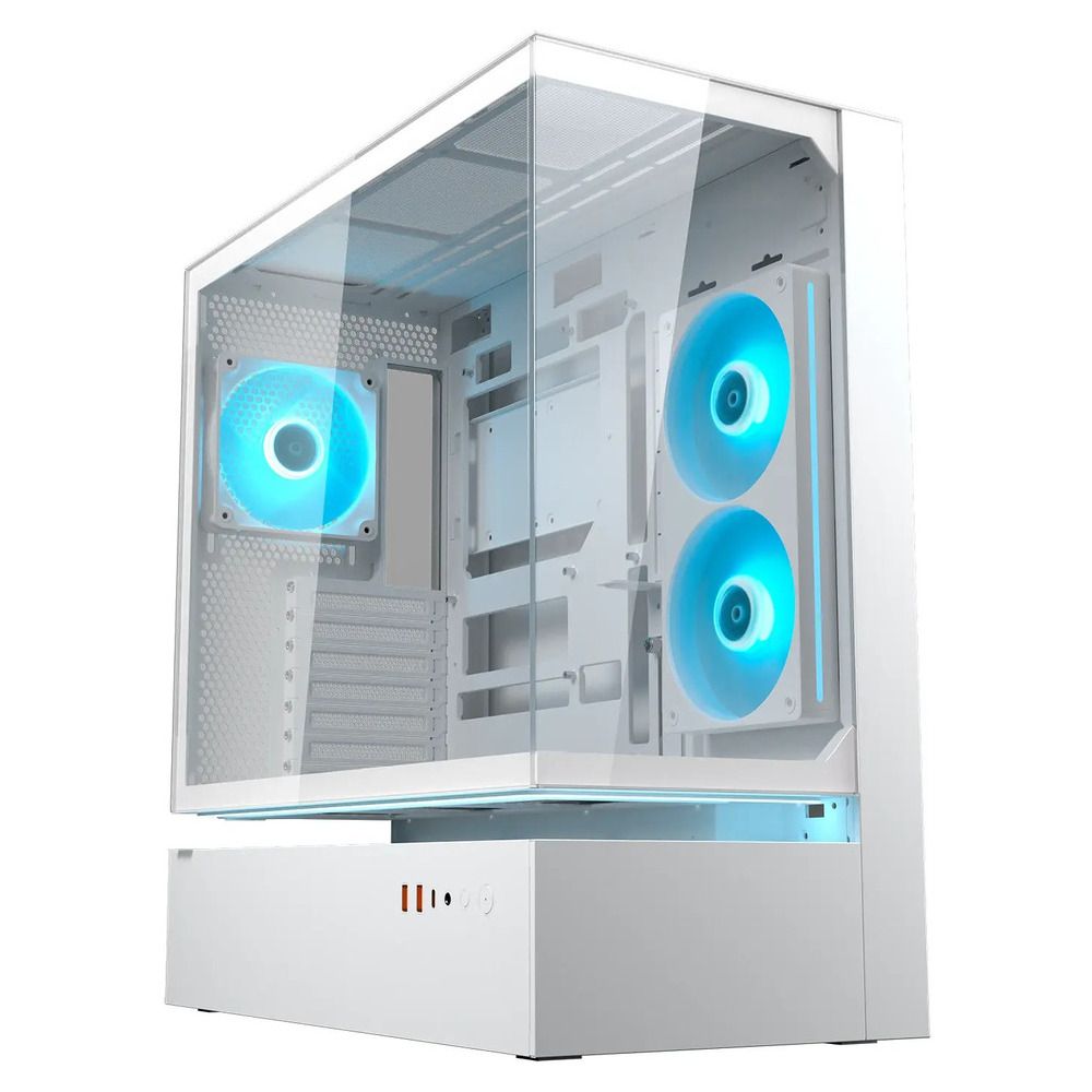 CC-COUGAR Case CFV235 Tempered Glass Middle ATX White (1x240mm , 1x 120mm ARGB fans preinstalled) - Image 1