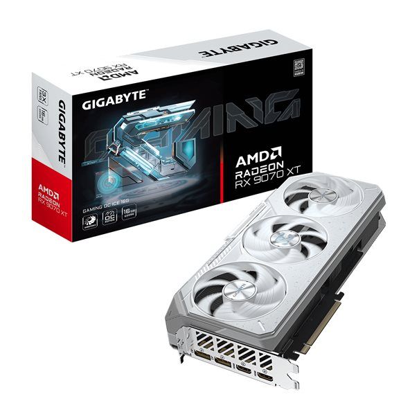 GIGA VGA 16GB Radeon RX9070XT GAMING OC-ICE-16G 2xDP/2xHDMI Radeon RX 9070 XT GAMING OC ICE 16G - Image 1