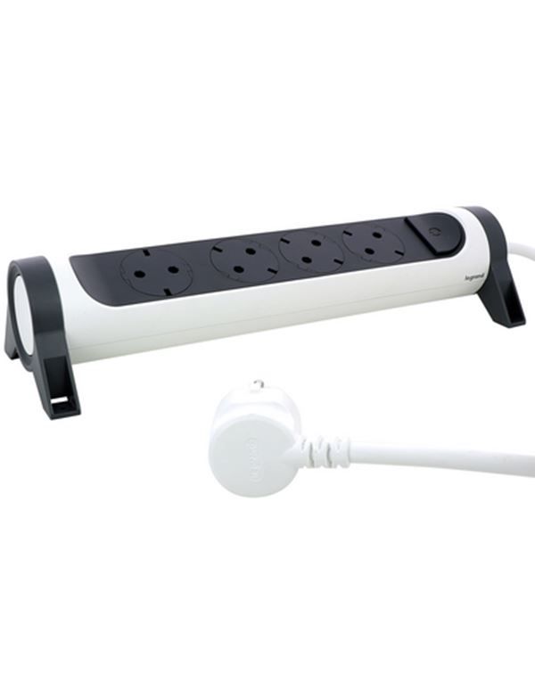Legrand SurgeArrest 4 Outlets 1.5m Cable  White/Grey Rotating - Image 1