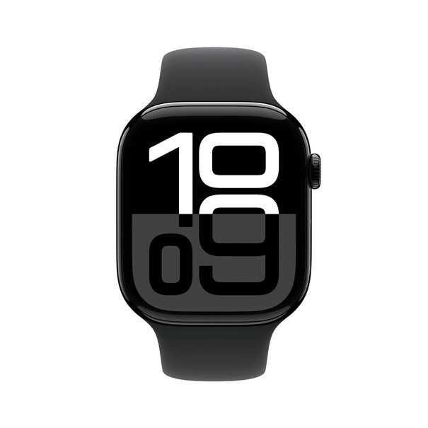 Apple Watch Series 10 jet black aluminium  46mm 4G black sport band Size S/M - Image 2
