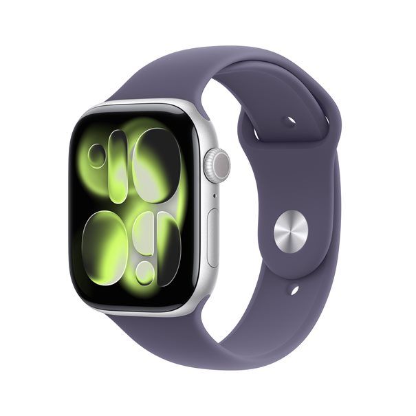 Apple Watch Series 11 silver aluminium 46mm 5G purple fog sport band Size S/M - Image 1
