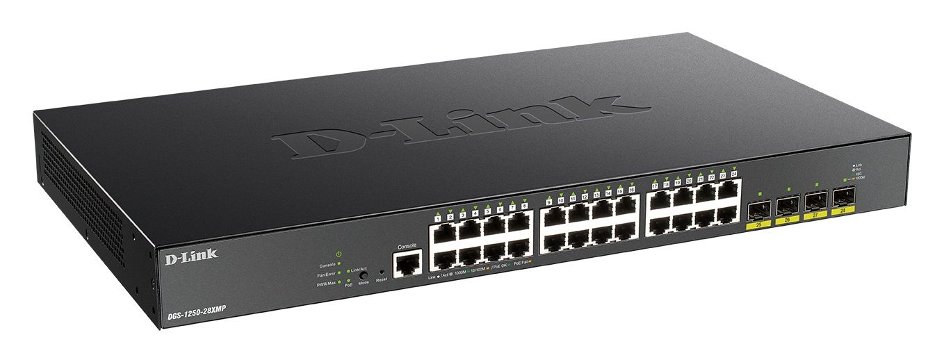 D-LINK Switch DGS-1250-28XMP 24 Gbit Port  4x10G SFP+ POE - Image 2