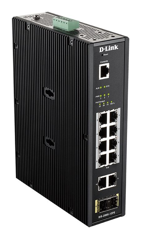D-LINK DIS-200G-12PS INDUSTRIAL SWITCH  8XGB POE,2xGB,2xSFP - Image 1