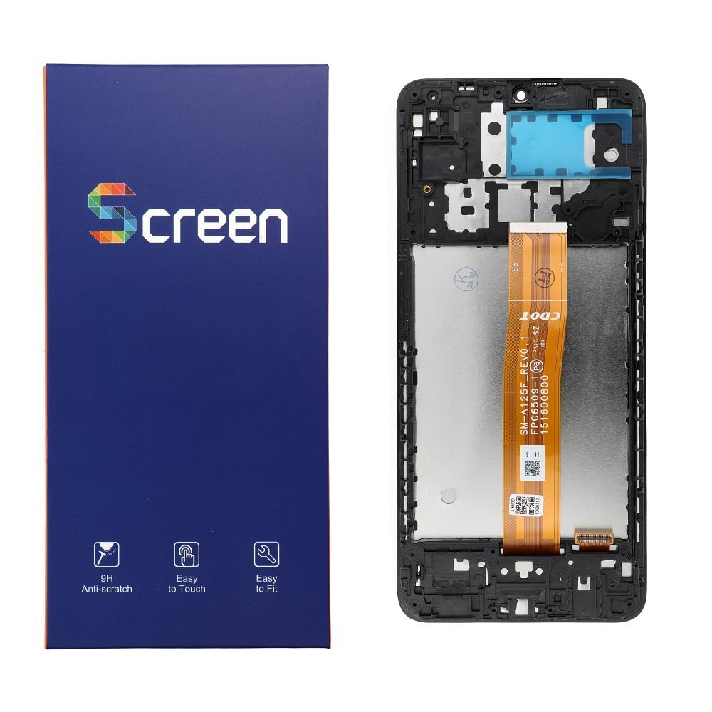 OG LCD Display for SAMSUNG A12 A125F/U/W/M OEM with frame - Image 1