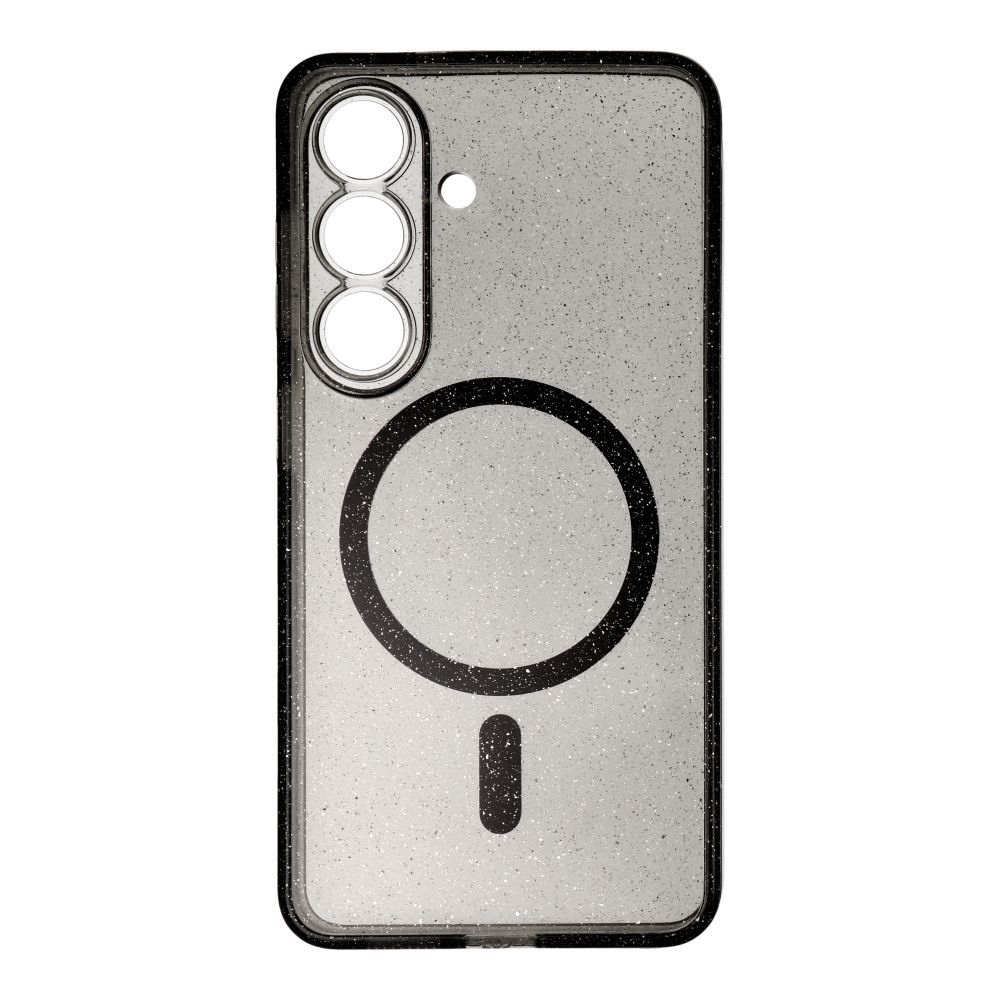 Case for Samsung S26 Clear Mag Cover compatible with MagSafe (camera Protection) black glitter - Image 1