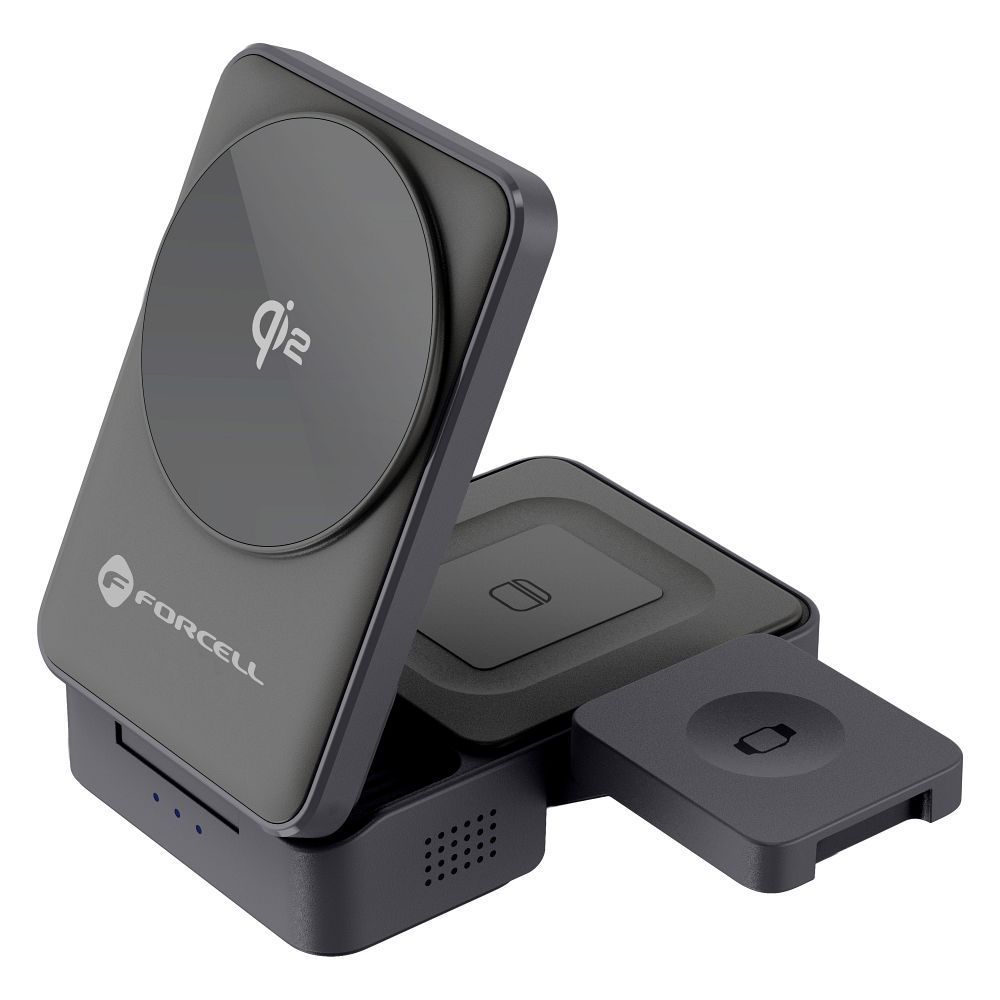 Wireless charger Forcell F-Energy 3in1 Flex Pro Qi2 compatible with MagSafe (F-05) silver - Image 2