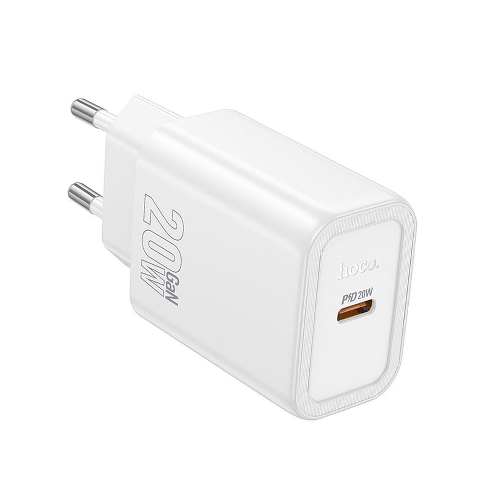 Phone charger Hoco USB C QC PD 20W N60 white Phone charger Hoco USB C QC PD 20W N60 white - Image 1