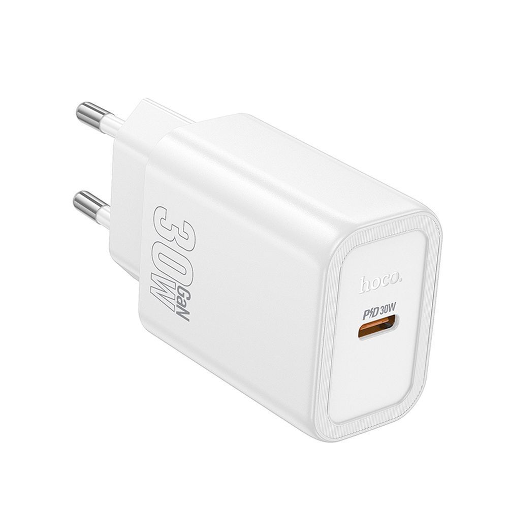 Phone charger Hoco USB C QC PD 30W N62 white Phone charger Hoco USB C QC PD 30W N62 white - Image 1