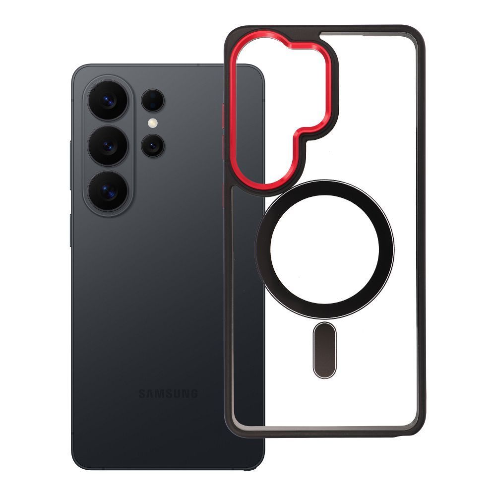 Case for Samsung S26 PLUS Color Edge Mag Cover compatible with MagSafe black-red Case for Samsung S26 PLUS Color Edge Mag Cover compatible with MagSafe black-red - Image 1