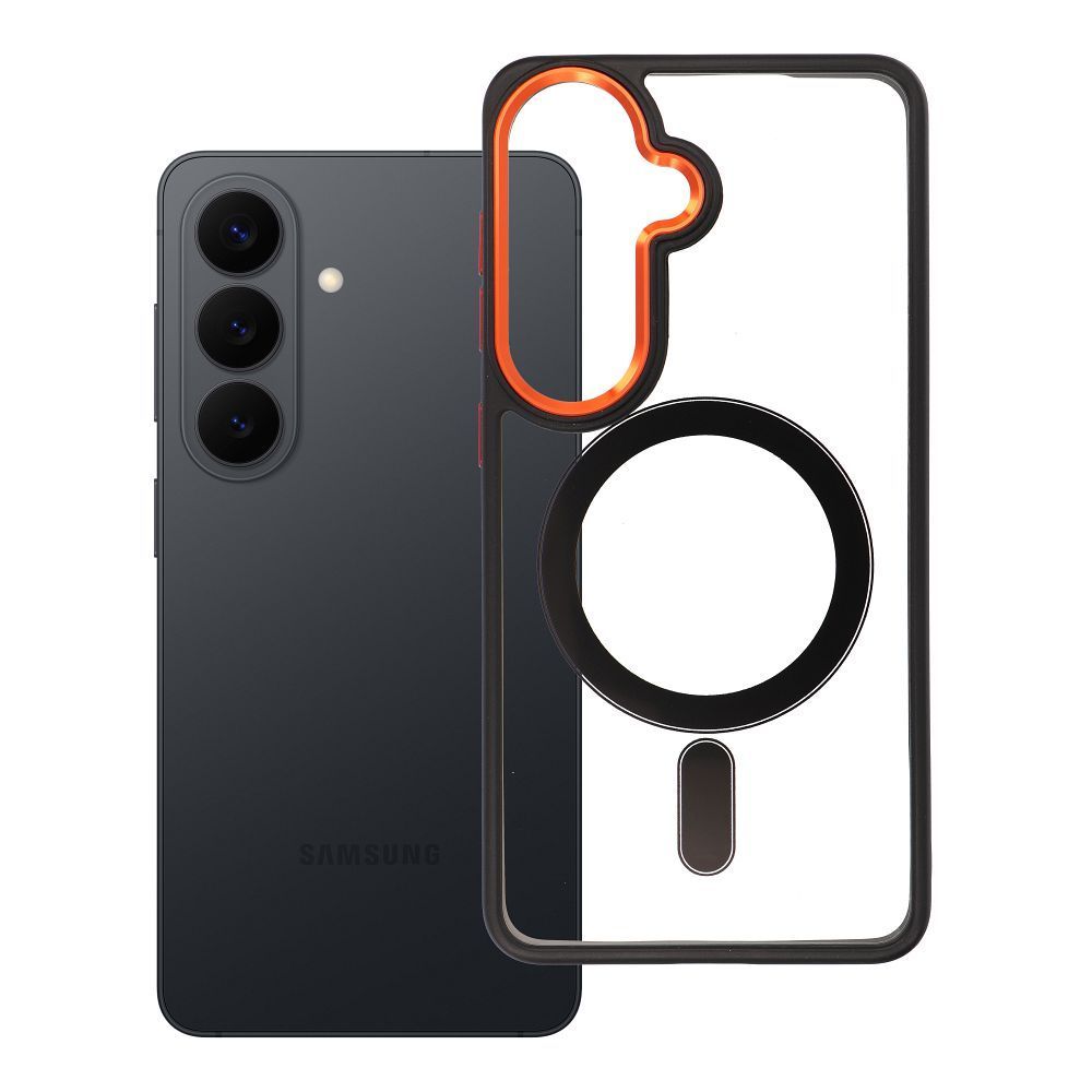 Case for Samsung S26 Color Edge Mag Cover compatible with MagSafe black-gold Case for Samsung S26 Color Edge Mag Cover compatible with MagSafe black-gold - Image 1