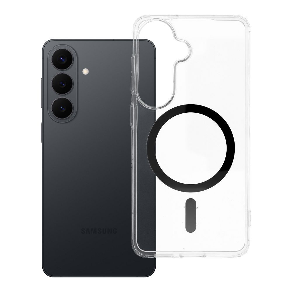 Case for Samsung S26 Drop Glue Colorful Ring Mag Cover compatible with MagSafe black Case for Samsung S26 Drop Glue Colorful Ring Mag Cover compatible with MagSafe black - Image 1