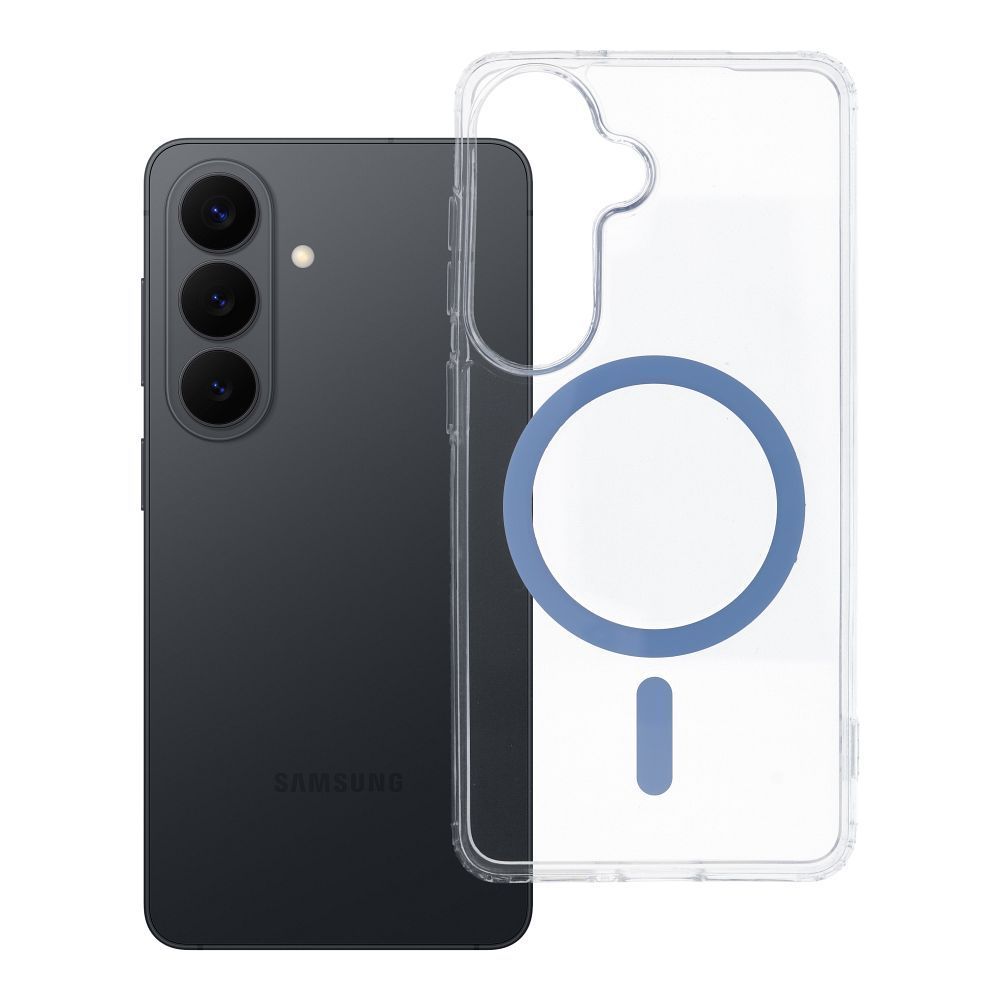 Case for Samsung S26 Drop Glue Colorful Ring Mag Cover compatible with MagSafe light blue Case for Samsung S26 Drop Glue Colorful Ring Mag Cover compatible with MagSafe light blue - Image 1